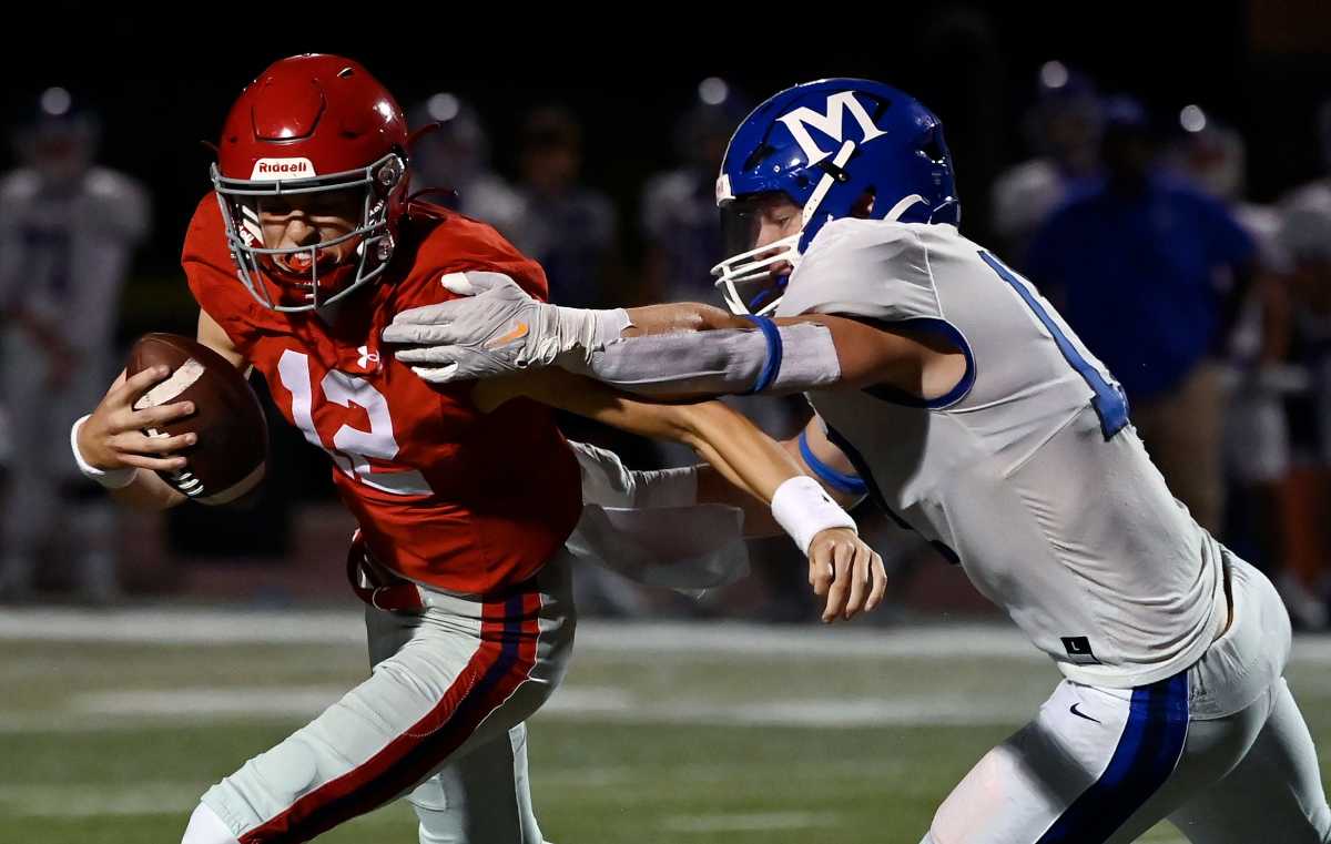 2025 5-star QB George MacIntyre during a loss to rival school McCallie. (Photo by Denny Simmons of The Tennessean)